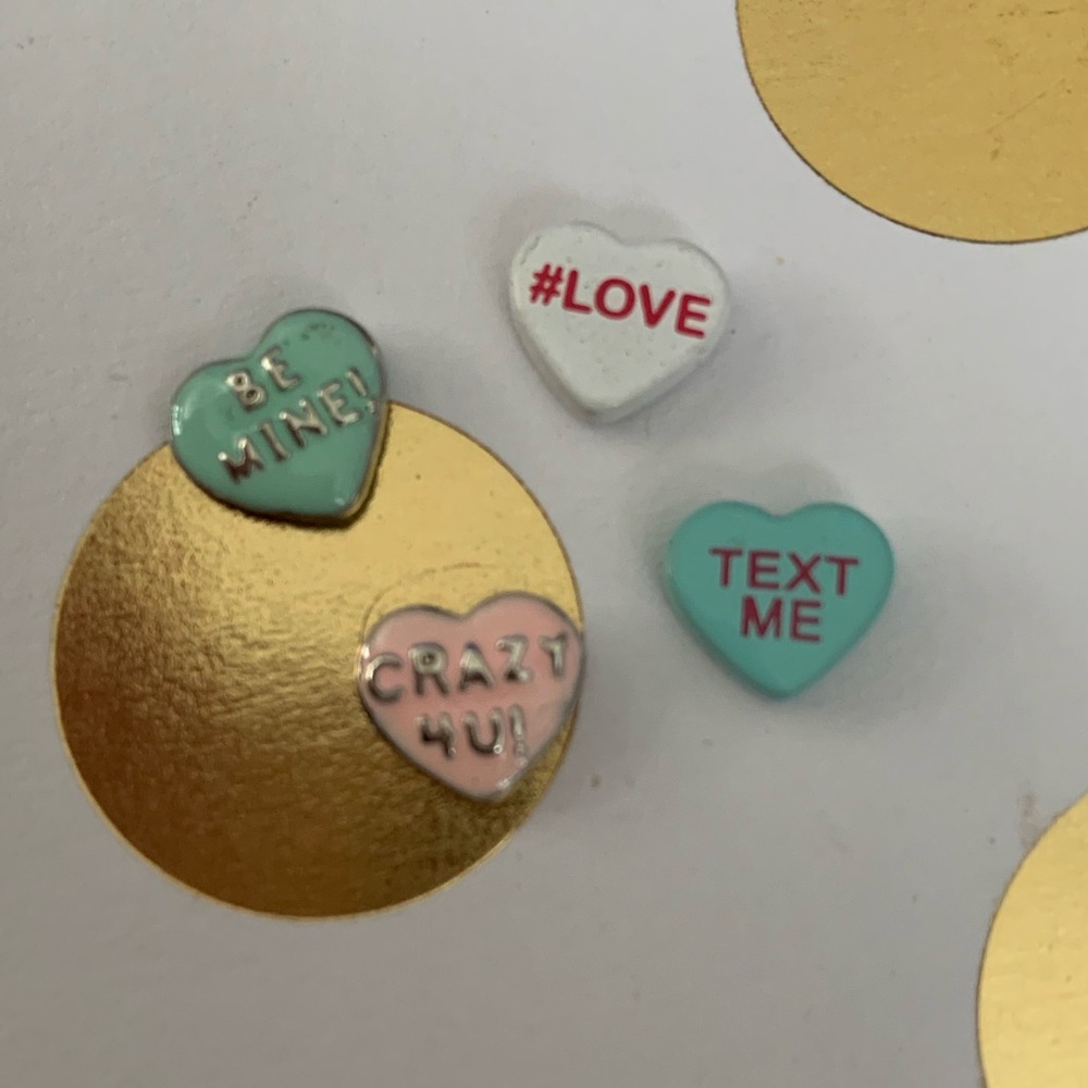 Origami Owl valentine candy heart charms set of 4